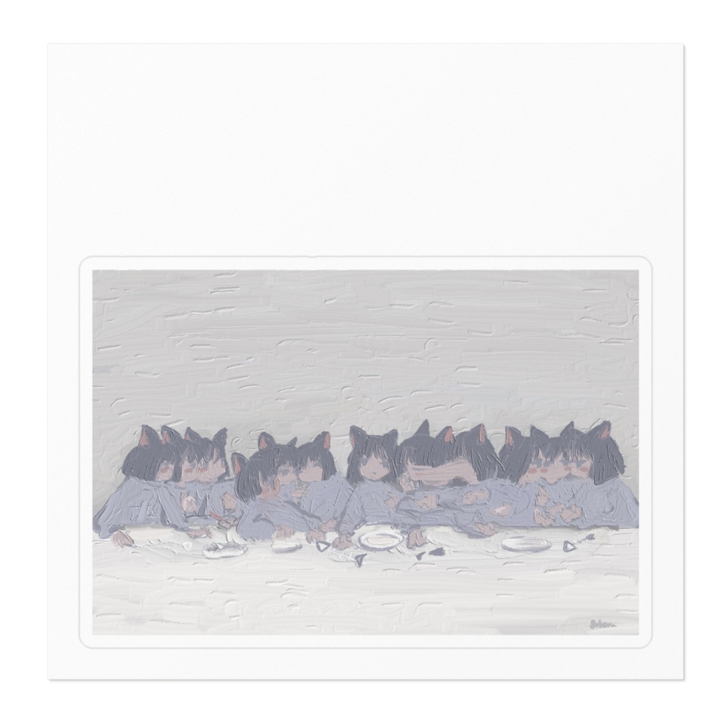 ねこ晩餐_ステッカー