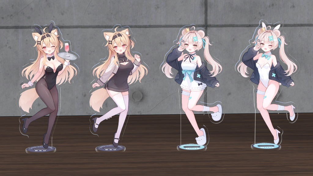 【受注生産 / 非公式】アクリルスタンド&VRChat向け3Dデータ(エク / ミルフィ)