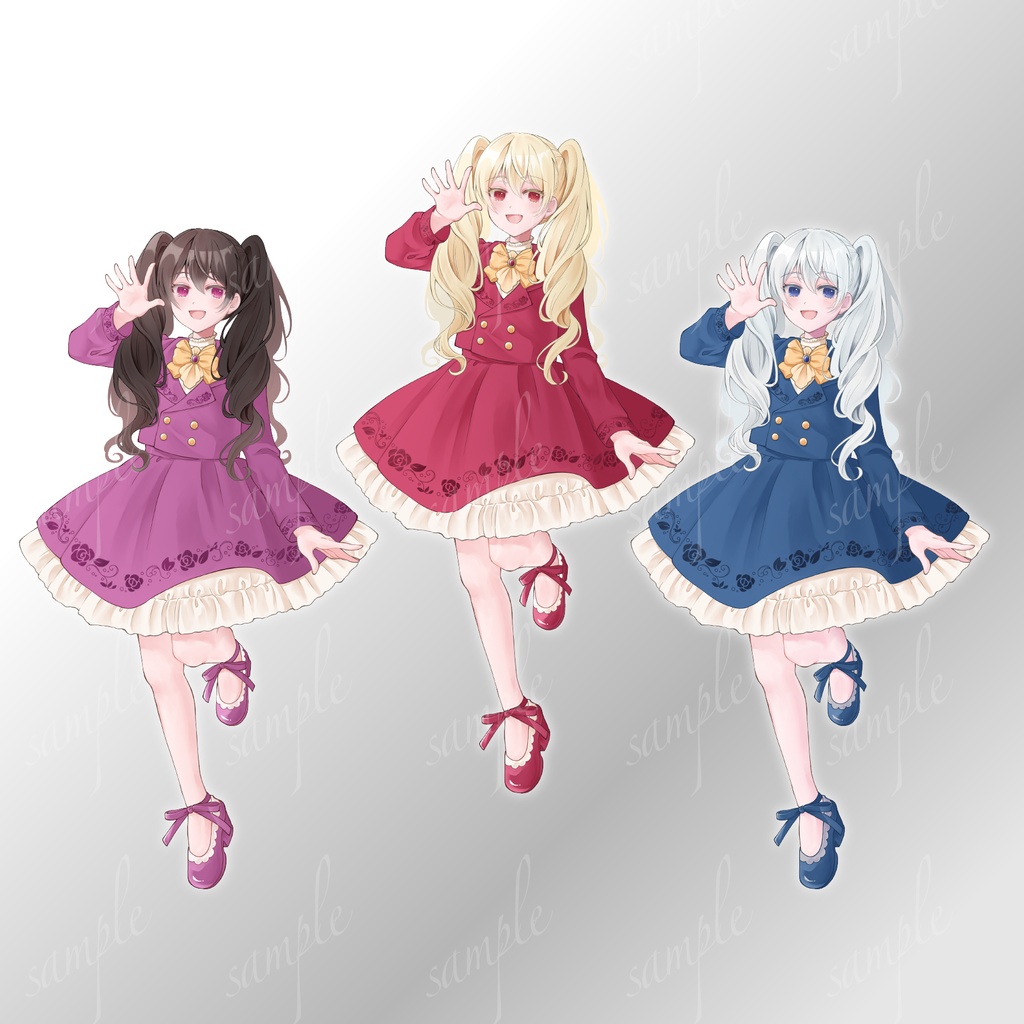 【無料版・カラー差分あり】立ち絵素材_ふわふわツインテール少女