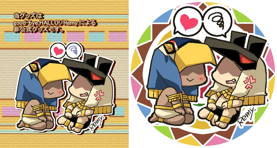 ホルセト麻布風缶バッジ