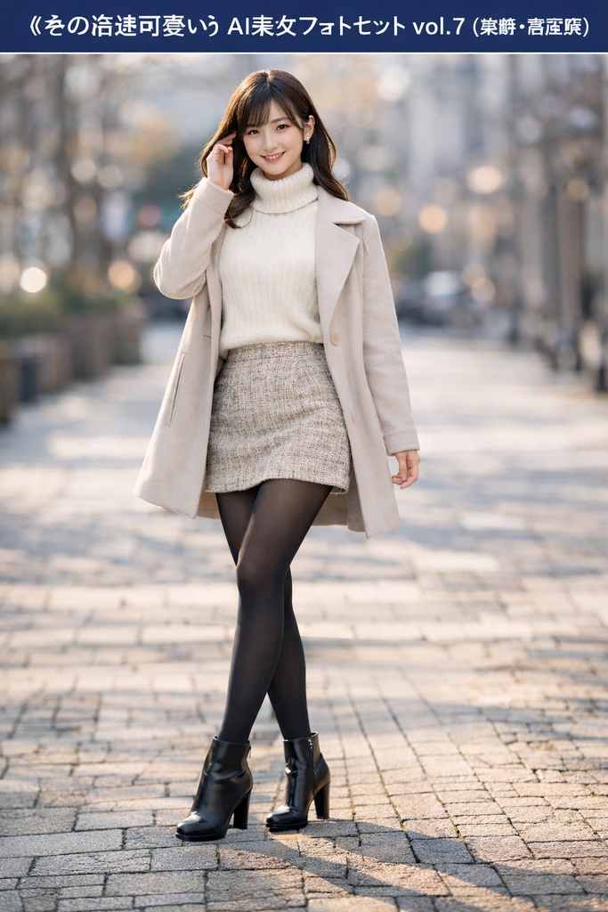 【新作】 冬の清楚可愛い×美脚AI美女 vol.7 サムネ・SNS・練習素材に📸 👉 URL #AI美女 #清楚系 #BOOTH