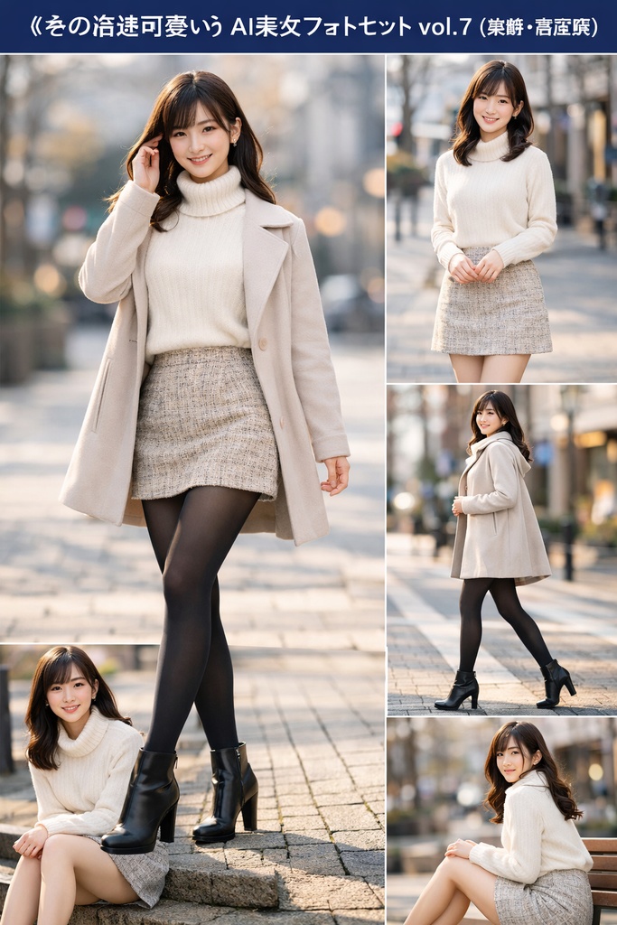【新作】 冬の清楚可愛い×美脚AI美女 vol.7 サムネ・SNS・練習素材に📸 👉 URL #AI美女 #清楚系 #BOOTH