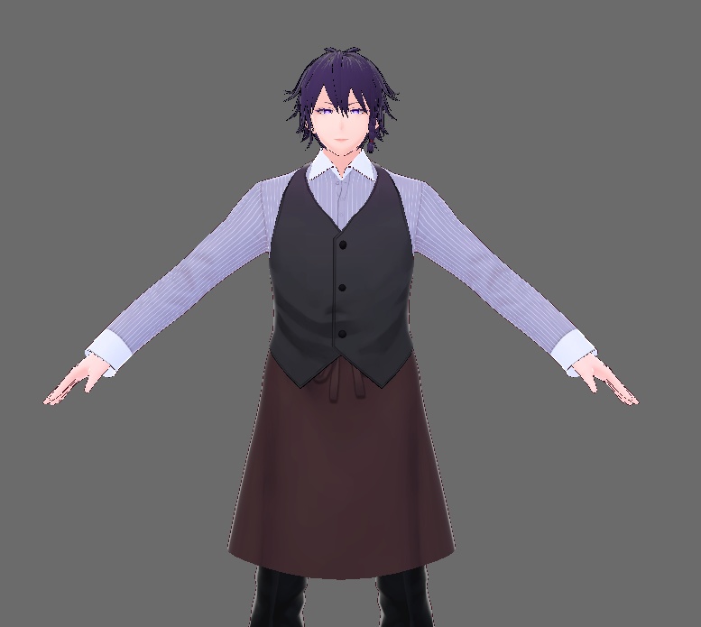 Vroid男 喫茶店店員・カフェ制服セット