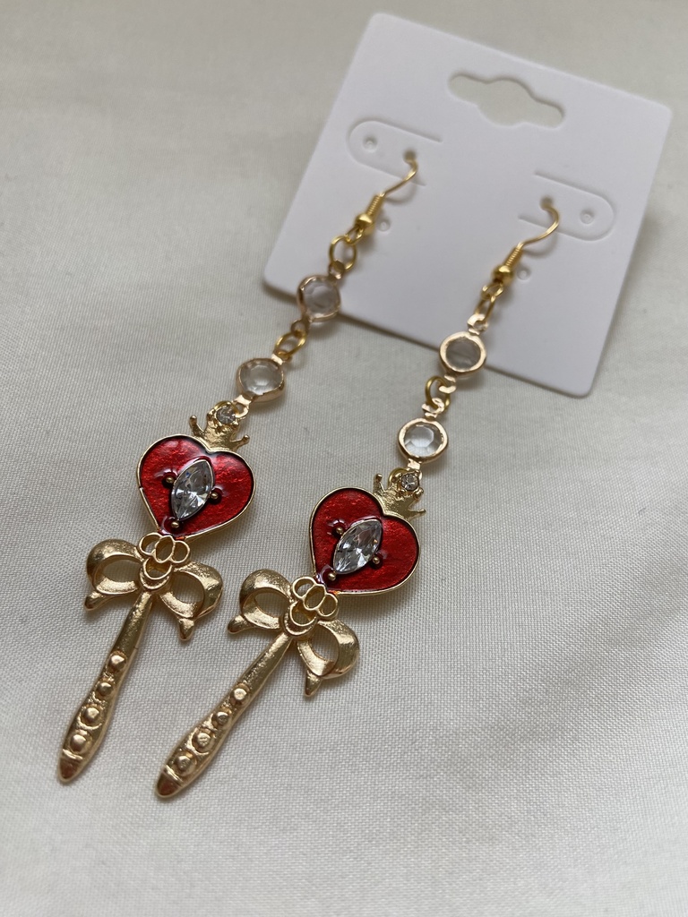 ハートムーンロッド風ピアス