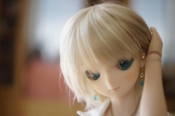 シャネルストーンコネクターと雫のドール用ノンホールピアス