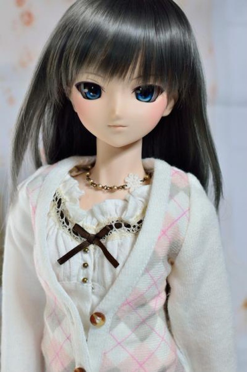 お花レースとラメパールのドール用チョーカー