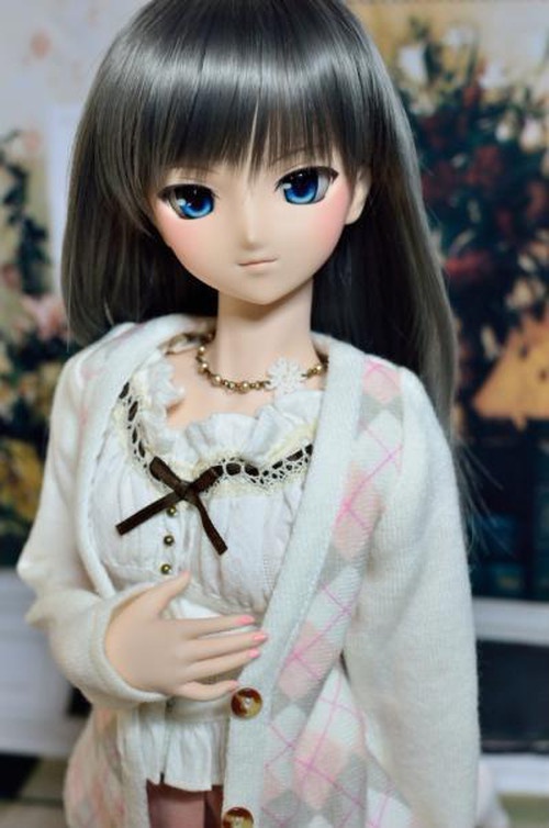 お花レースとラメパールのドール用チョーカー