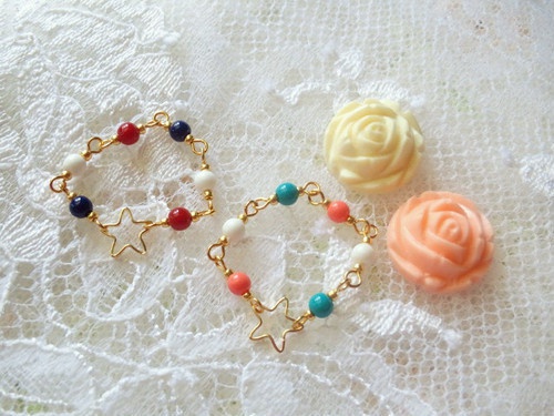 星とトリコロールのドール用ブレスレット