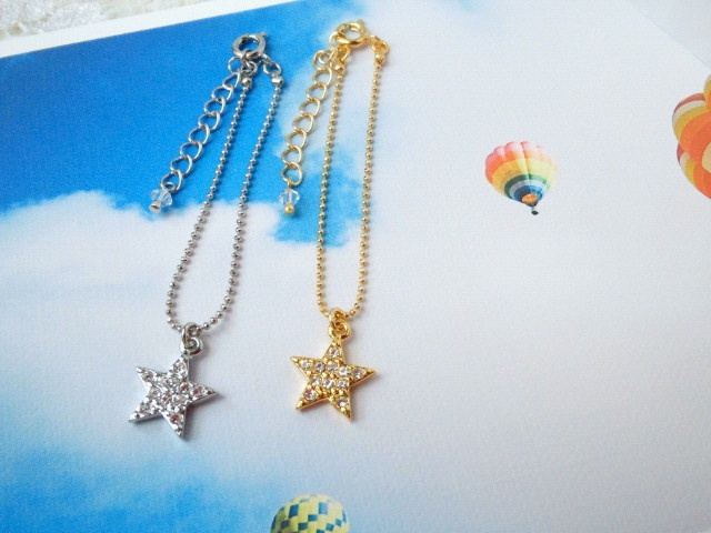 ラインストーンスターのドール用ネックレス
