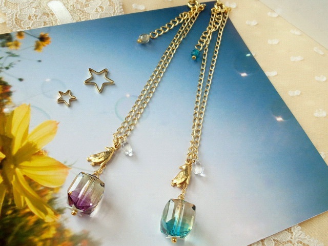 ペンギンとヴィトライユキューブのドール用ネックレス