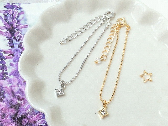 菱ラインストーンのドール用ネックレス