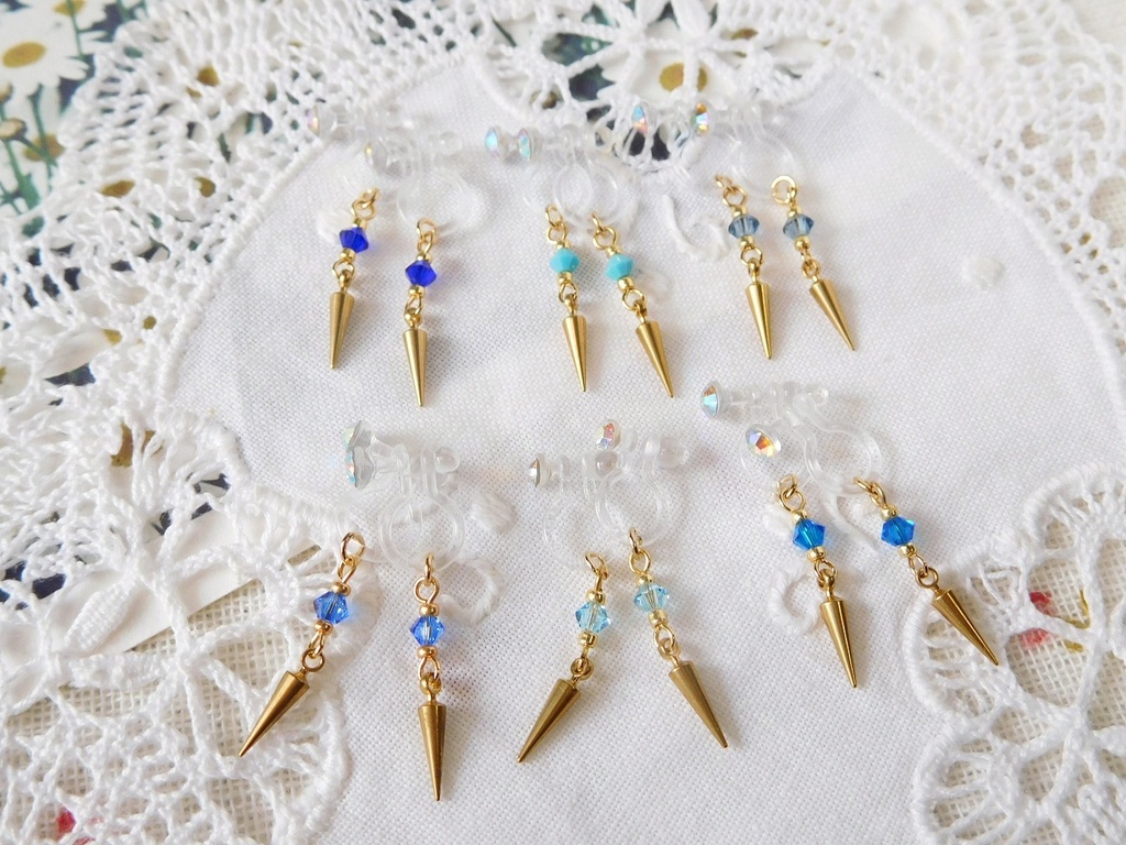 クリスタライズと尖りのドール用ノンホールピアス