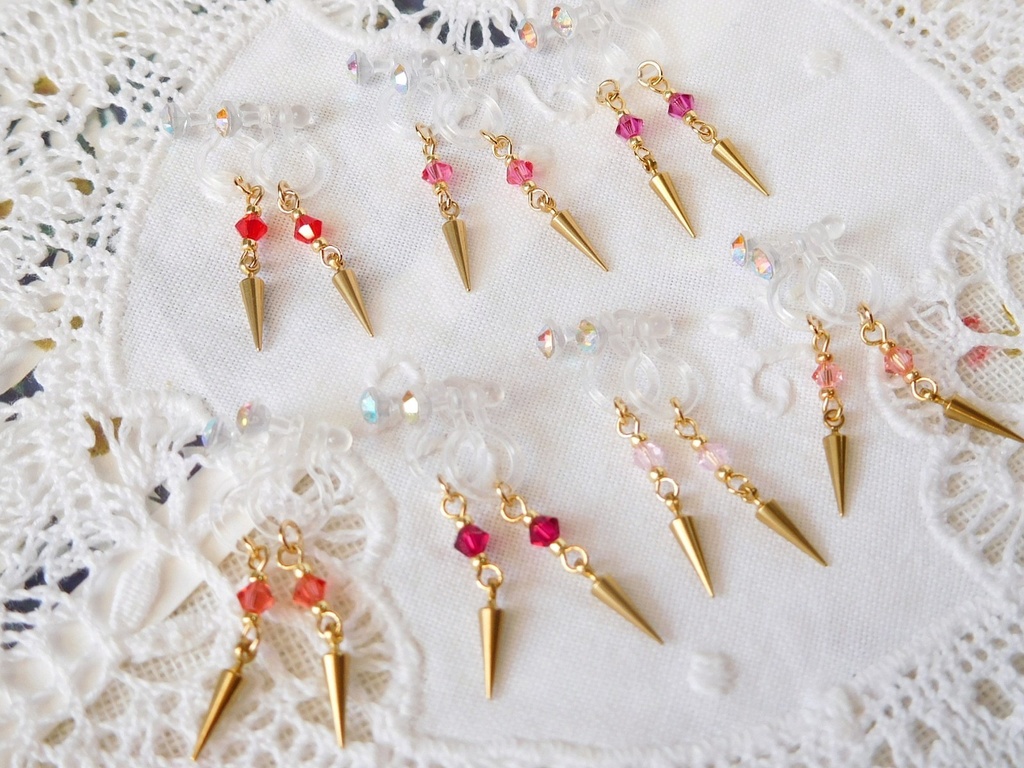 クリスタライズと尖りのドール用ノンホールピアス