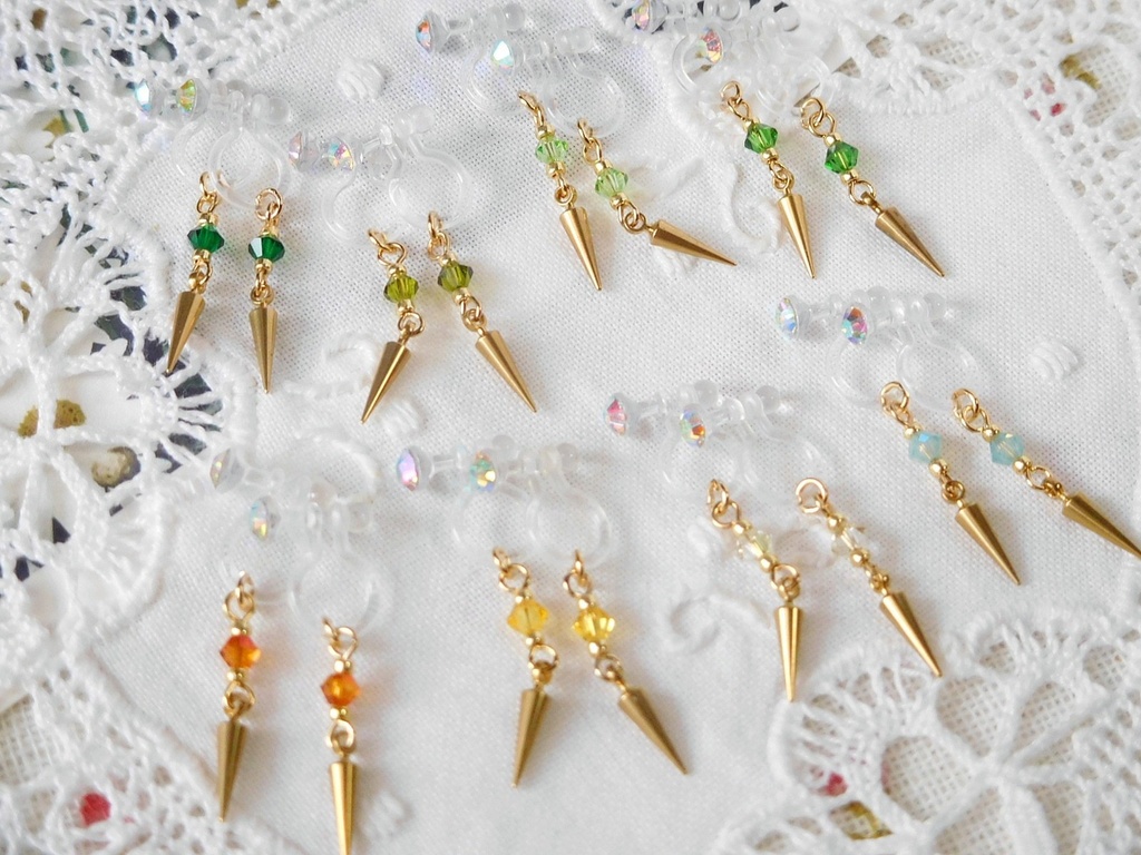 クリスタライズと尖りのドール用ノンホールピアス