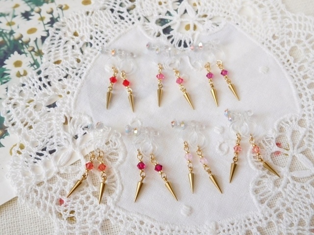 クリスタライズと尖りのドール用ノンホールピアス