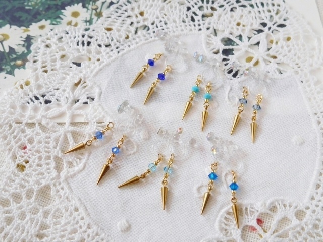 クリスタライズと尖りのドール用ノンホールピアス