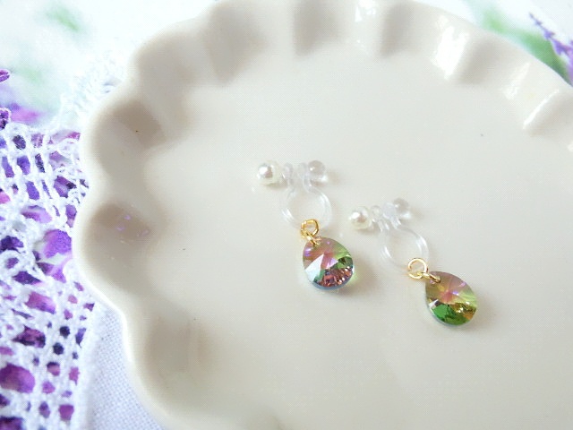 クリスタライズ6128雫のドール用ノンホールピアス