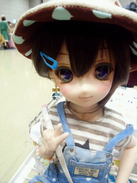 リボンとクリスタライズ6428のドール用ノンホールピアス