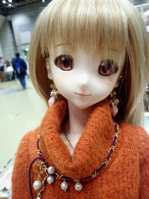 リボンと春色ヴェネチアンのドール用しゃらんらノンホールピアス