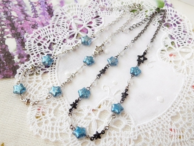 ヴェネチアンブルースター繋ぎのドール用ネックレス