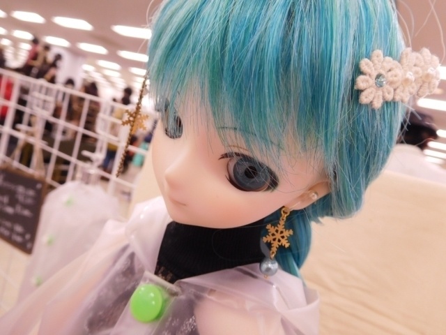 生成お花レースとクリスタライズのドール用ヘアクリップ