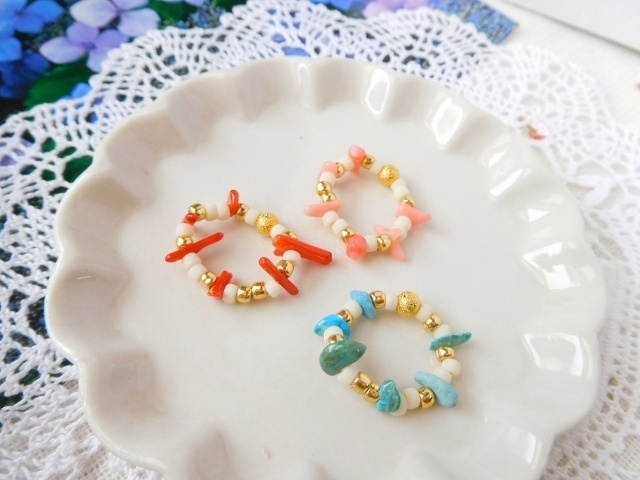 天然石とシードビーズのドール用ブレスレット