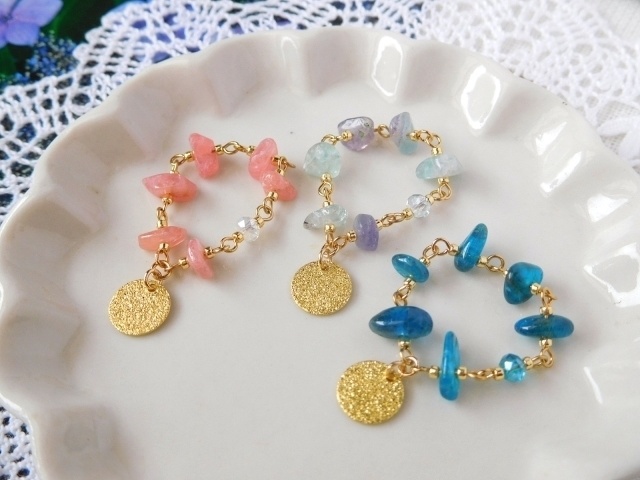 半貴石チップのドール用ブレスレット