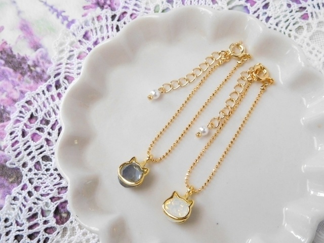 にゃんこジュエルクリップのドール用ネックレスG