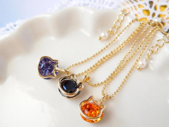 にゃんこジュエルクリップのドール用ネックレスG