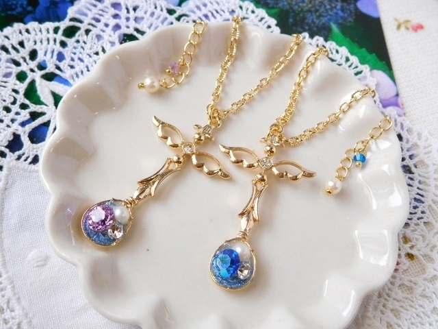 ジュエル羽根スプーンのドール用ネックレス