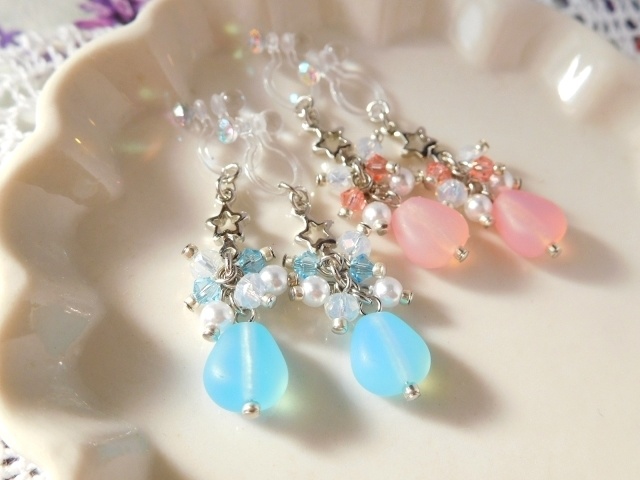 パステルナゲットしゃらんら夢星ドール用ノンホールピアス