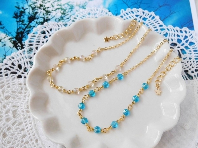 フランスヴィンテージpuffのドール用ネックレス