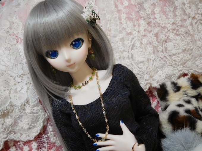 極小ガラスキューブとパールのドール用2wayネックレス