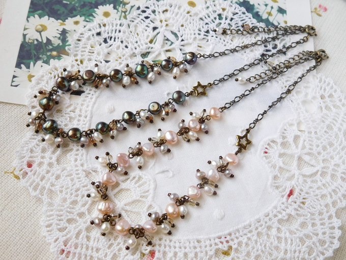 淡水パールしゃらんらドール用ネックレス
