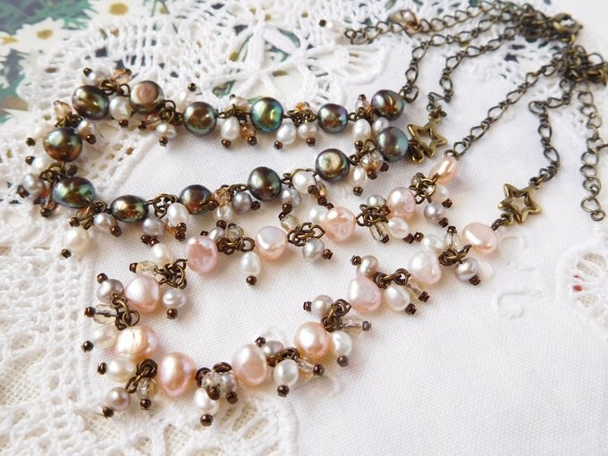 淡水パールしゃらんらドール用ネックレス