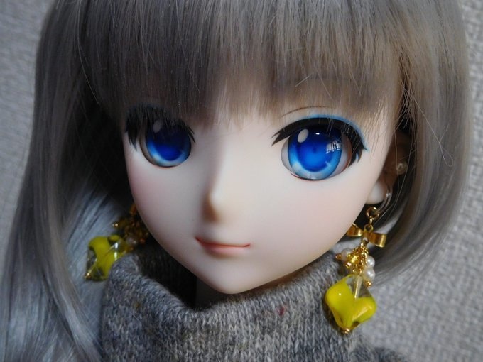 リボンと菱ギブレしゃらんらドール用ノンホールピアス