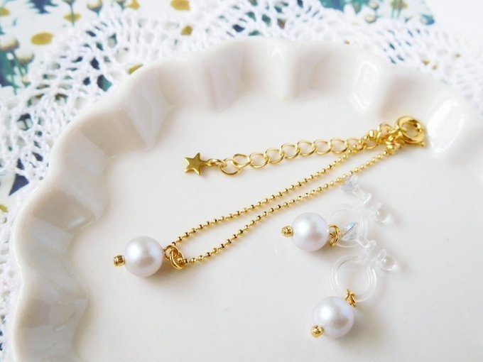 スワロパール1粒のドール用アクセサリーセット