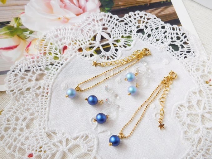 スワロパール1粒のドール用アクセサリーセット