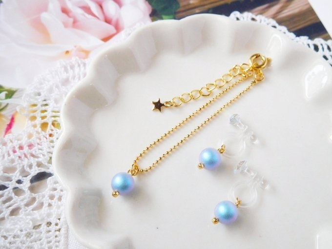 スワロパール1粒のドール用アクセサリーセット