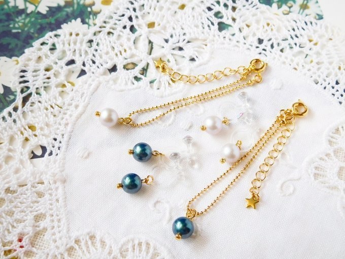 スワロパール1粒のドール用アクセサリーセット