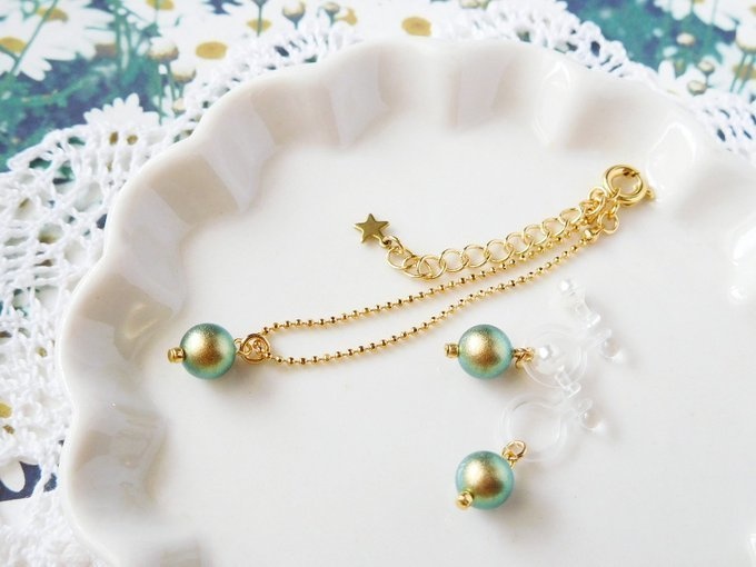 スワロパール1粒のドール用アクセサリーセット