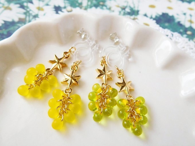 空宙葡萄のドール用ノンホールピアス