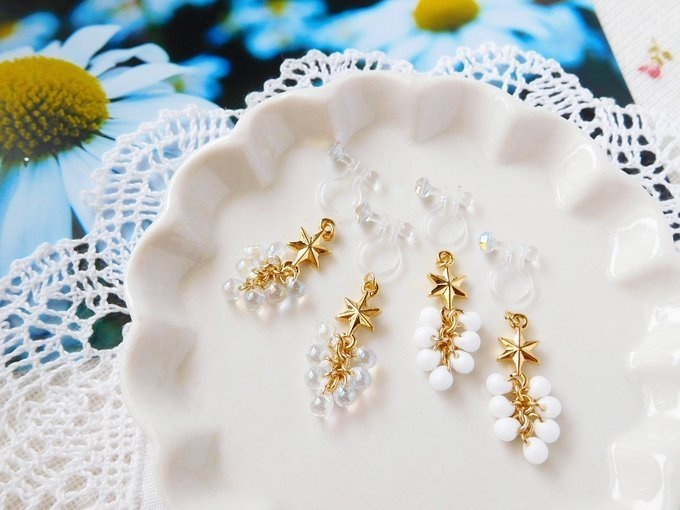 空宙葡萄のドール用ノンホールピアス