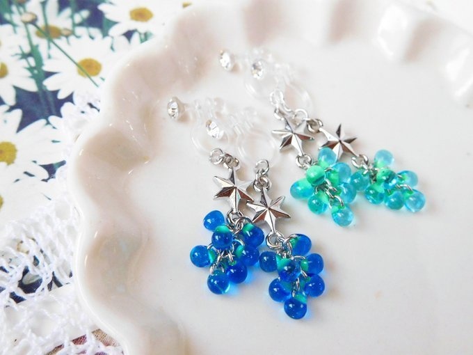 空宙葡萄のドール用ノンホールピアス