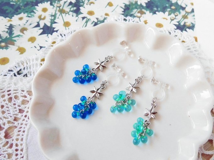 空宙葡萄のドール用ノンホールピアス