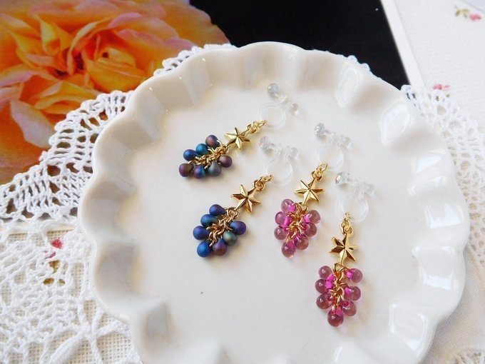 空宙葡萄のドール用ノンホールピアス