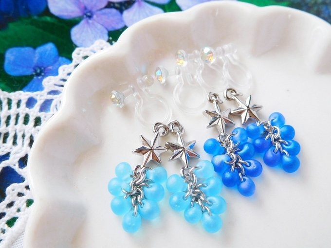 空宙葡萄のドール用ノンホールピアス