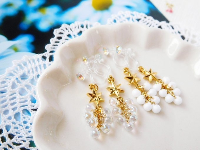 空宙葡萄のドール用ノンホールピアス