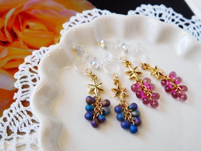 空宙葡萄のドール用ノンホールピアス