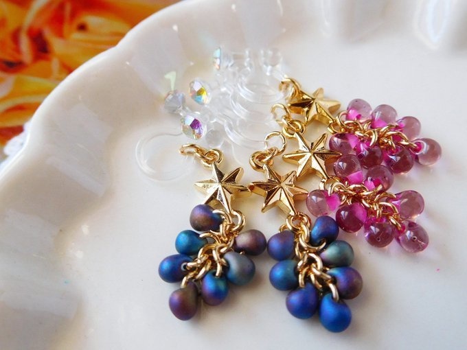 空宙葡萄のドール用ノンホールピアス